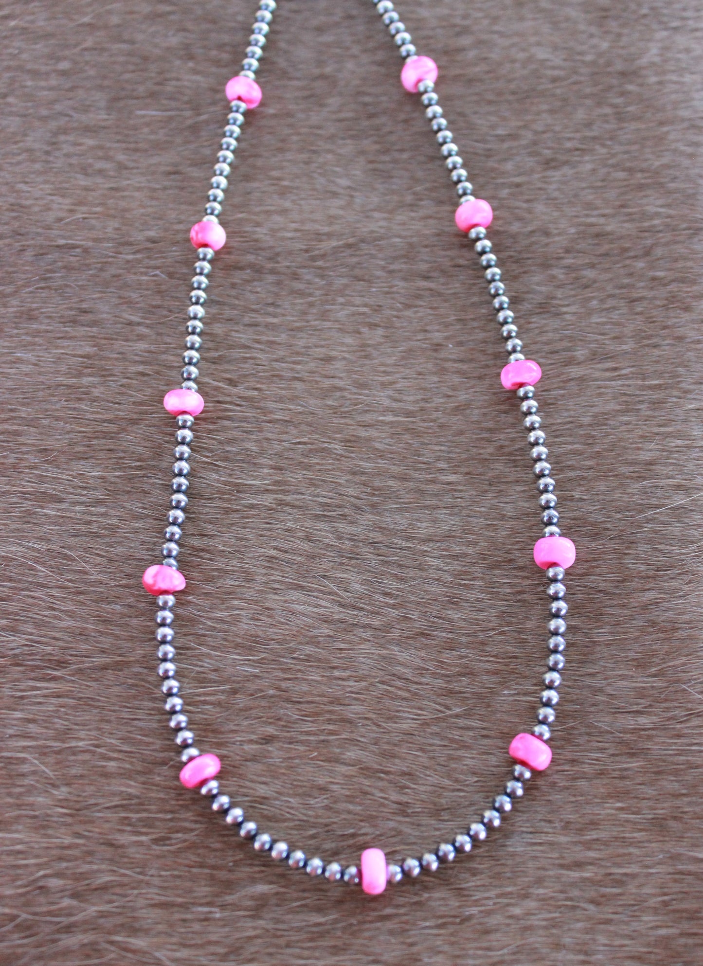 Hot Pink Opal Stacker Necklace - Made to Order