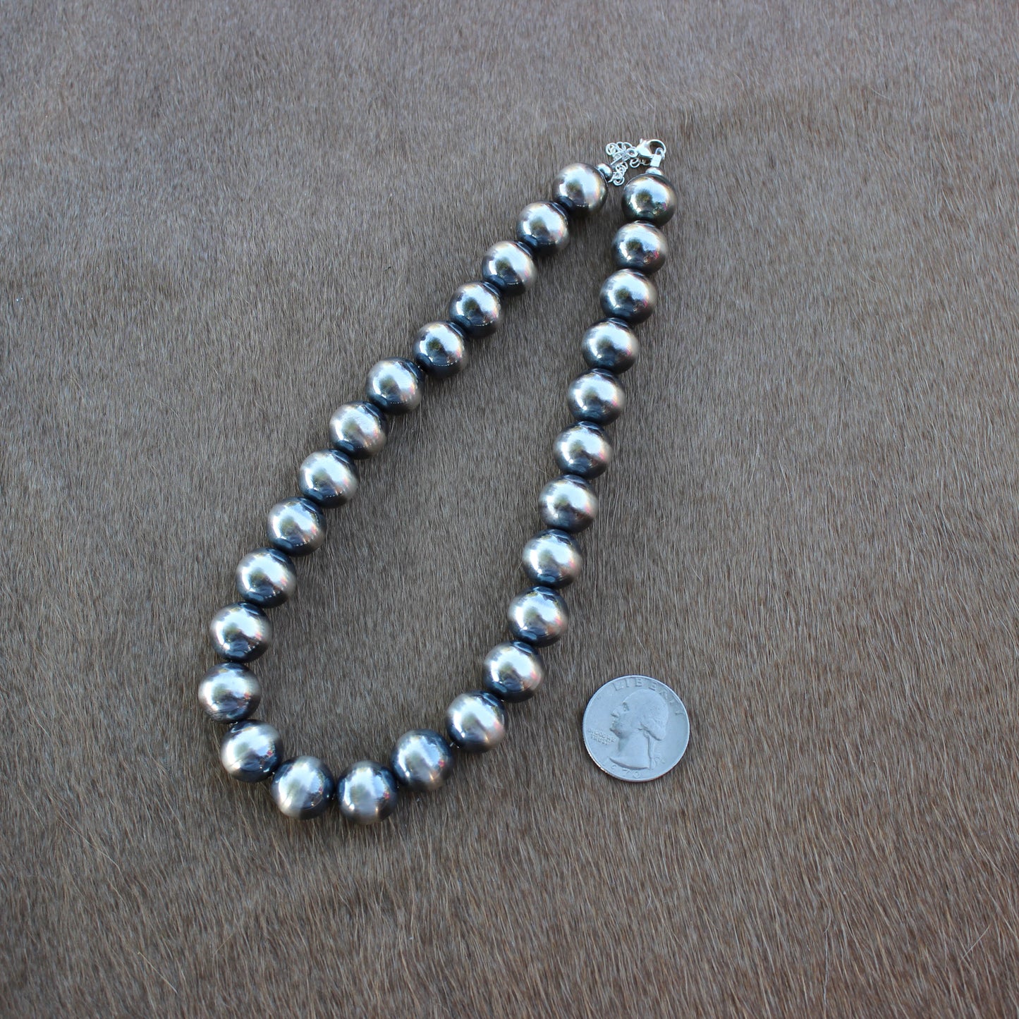 14 mm Sterling Silver Pearl Necklace