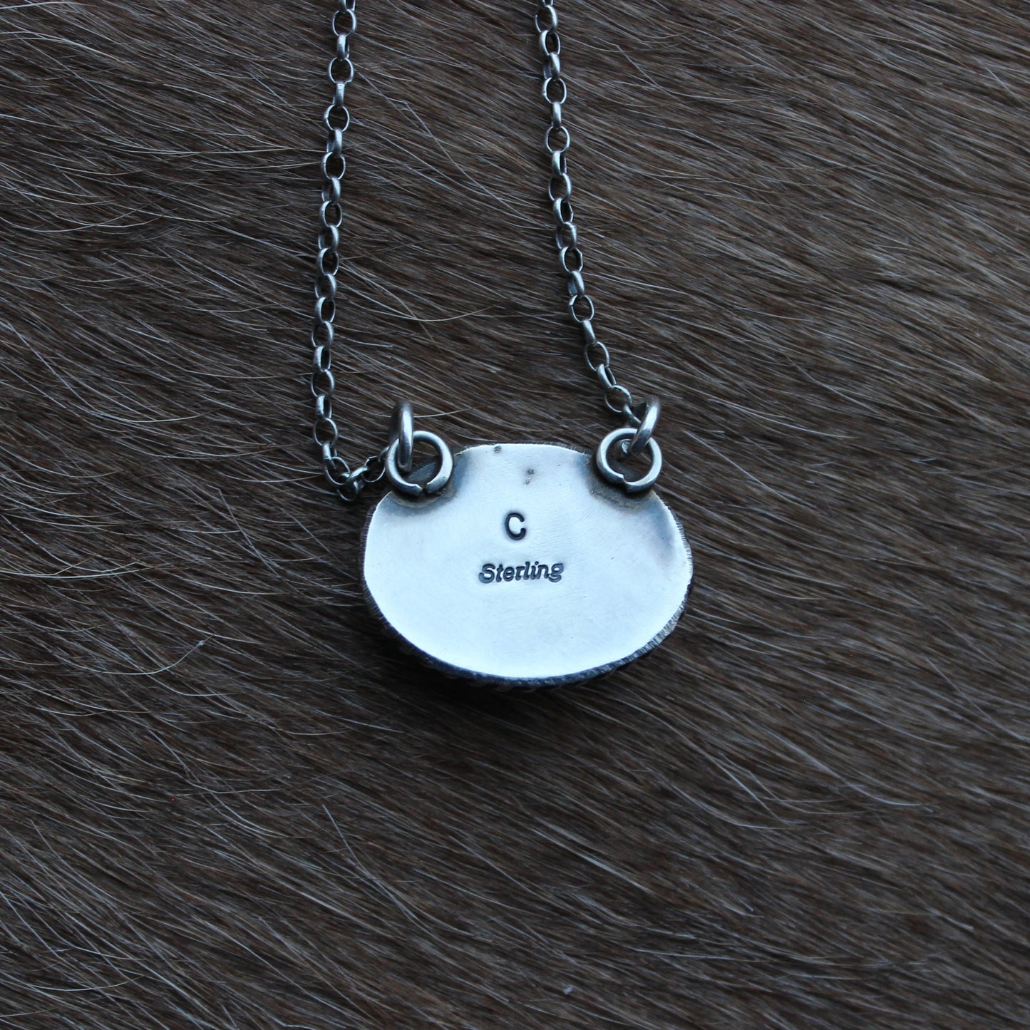 Turquoise & Spiny Oval Bar Necklace - Ready to Ship