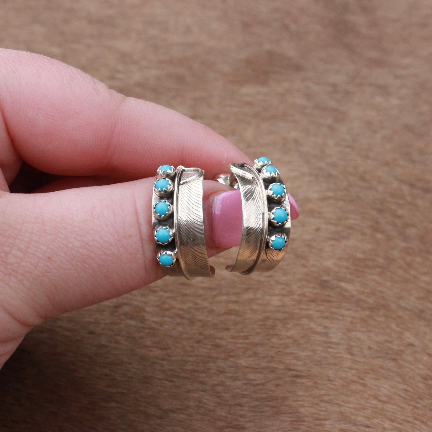 Feather Hoop Earrings