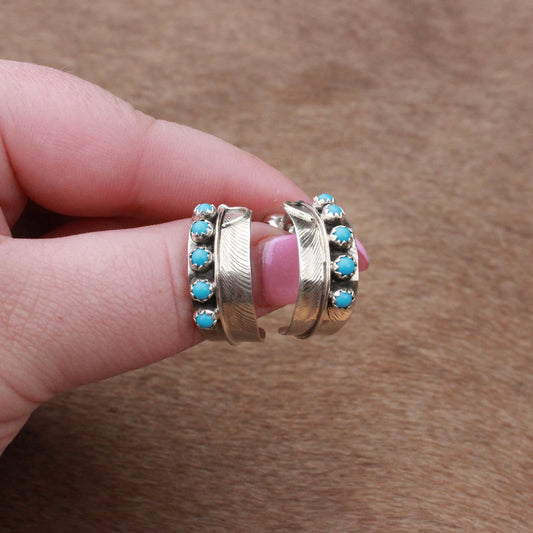 Feather Hoop Earrings