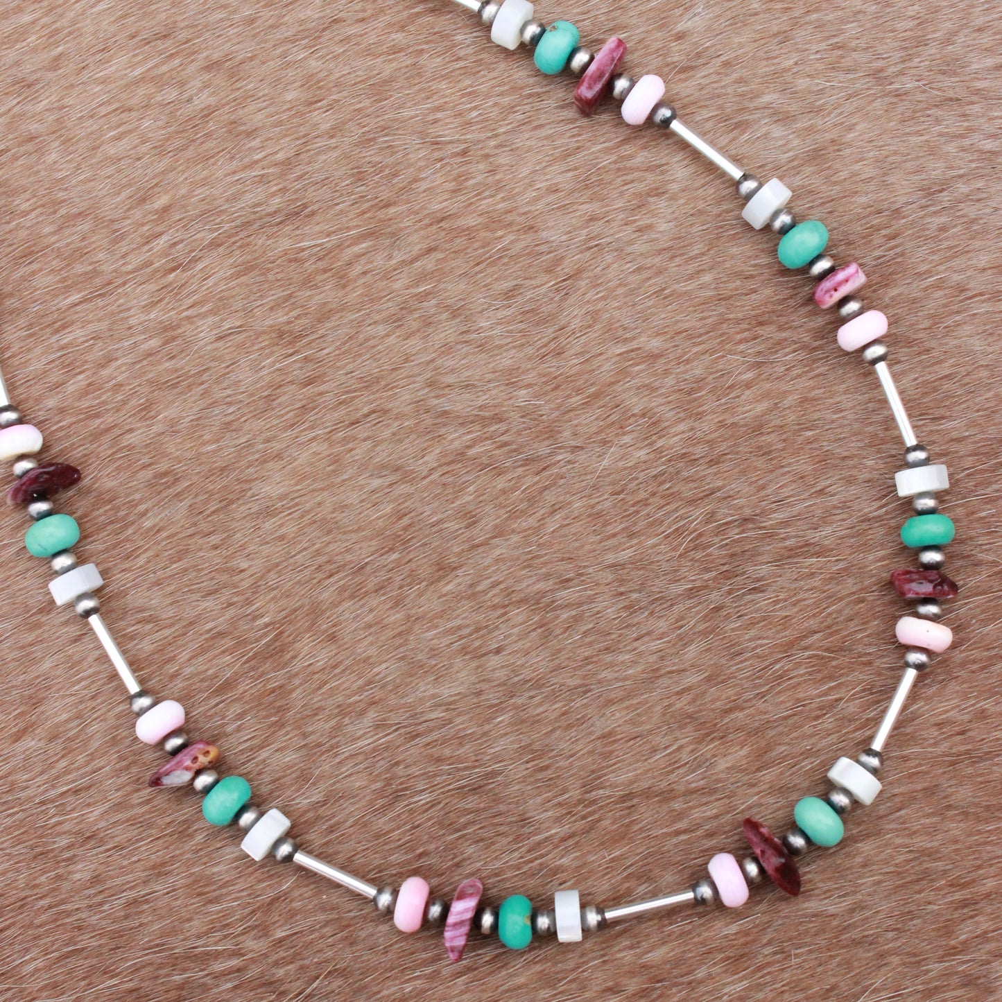Multicolor Liquid Silver Necklace