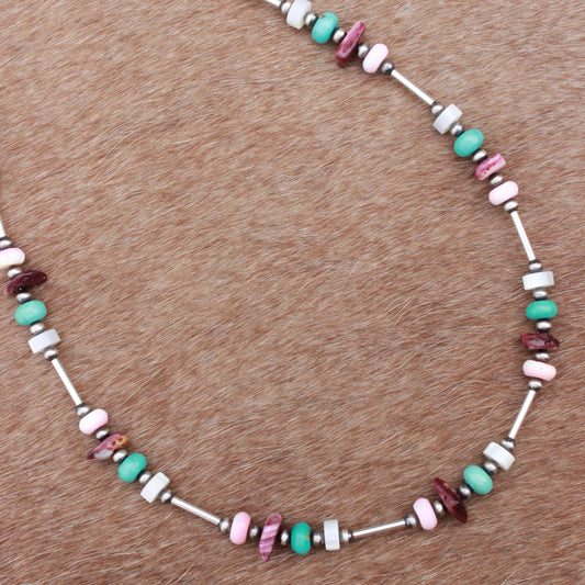 Multicolor Liquid Silver Necklace
