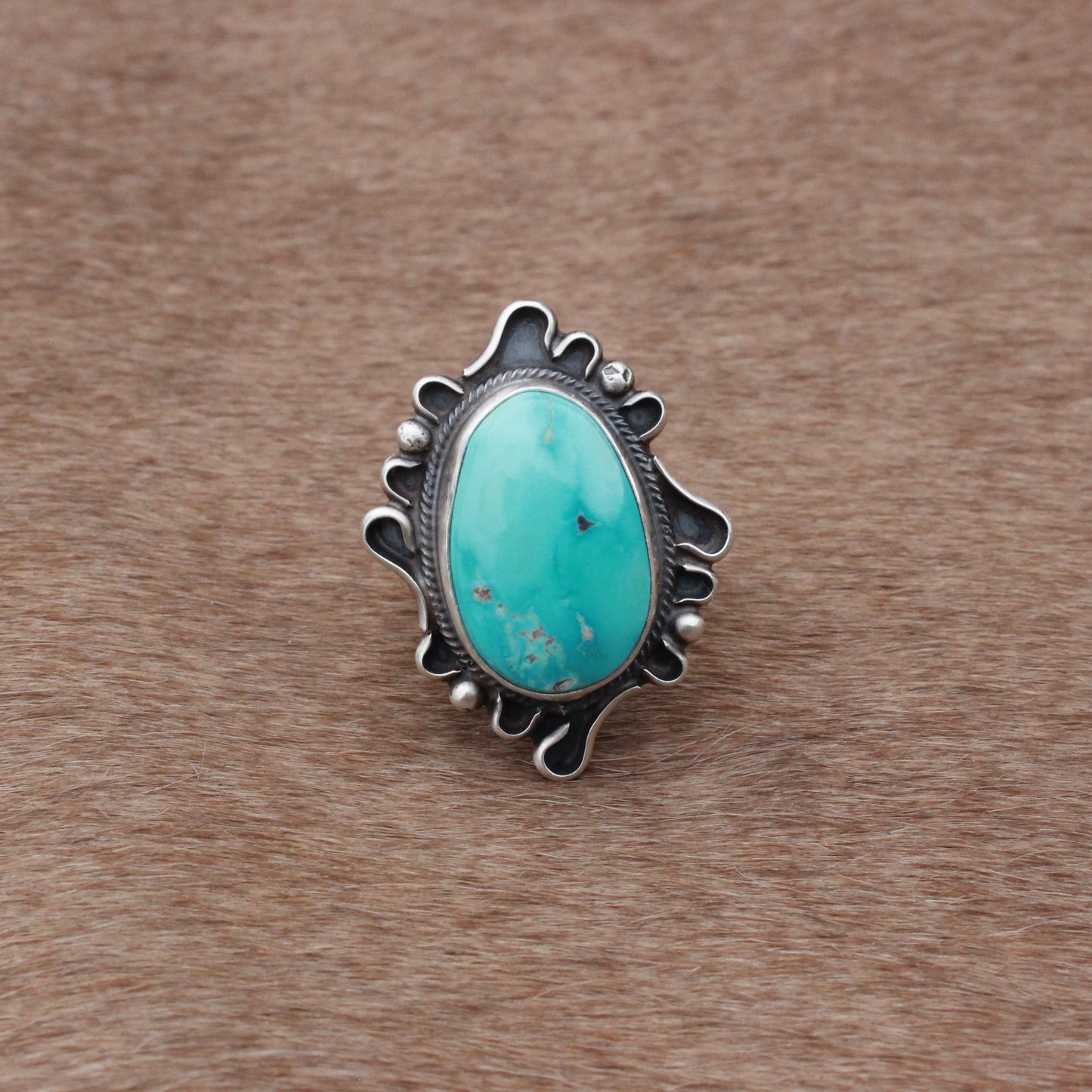 Fox Turquoise Adjustable Ring