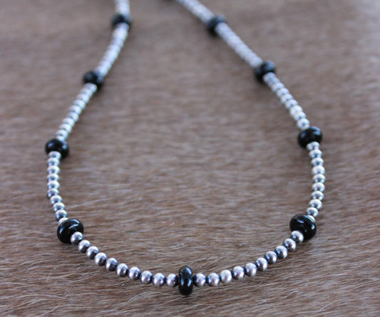Black Onyx Stacker Necklace - Made to Order