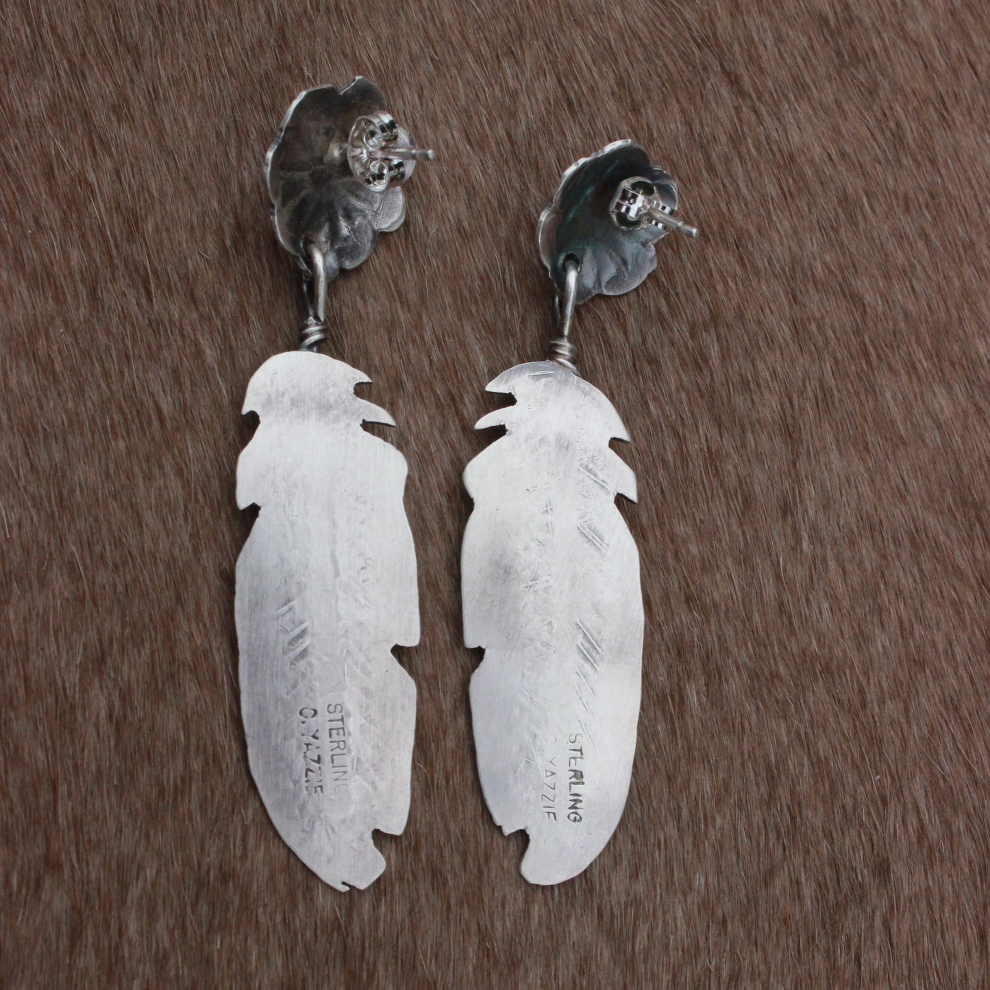 Flower & Feather Earrings