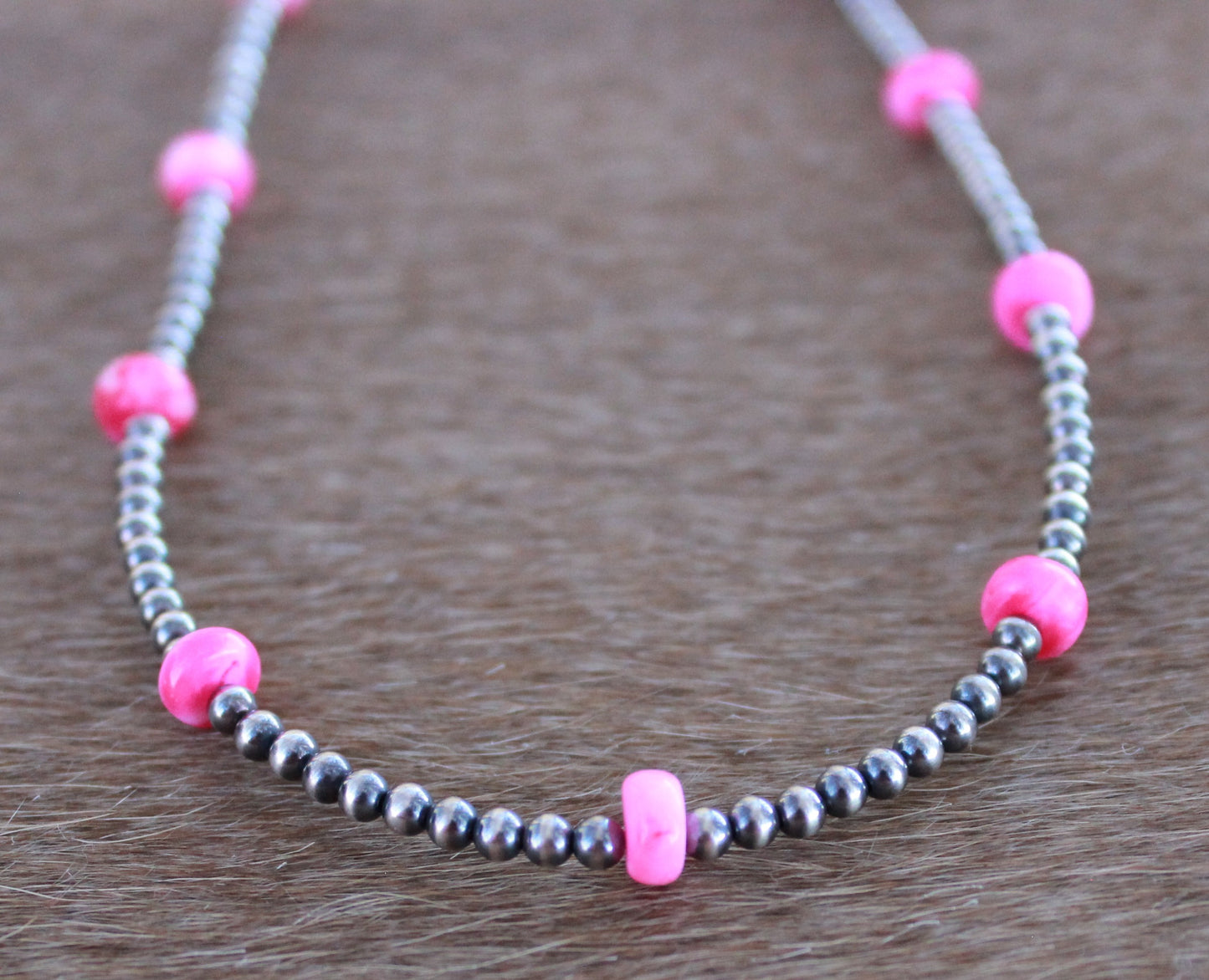 Hot Pink Opal Stacker Necklace - Made to Order