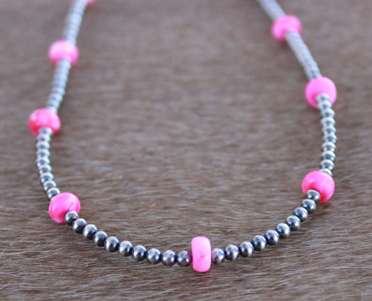 Hot Pink Opal Stacker Necklace - Made to Order