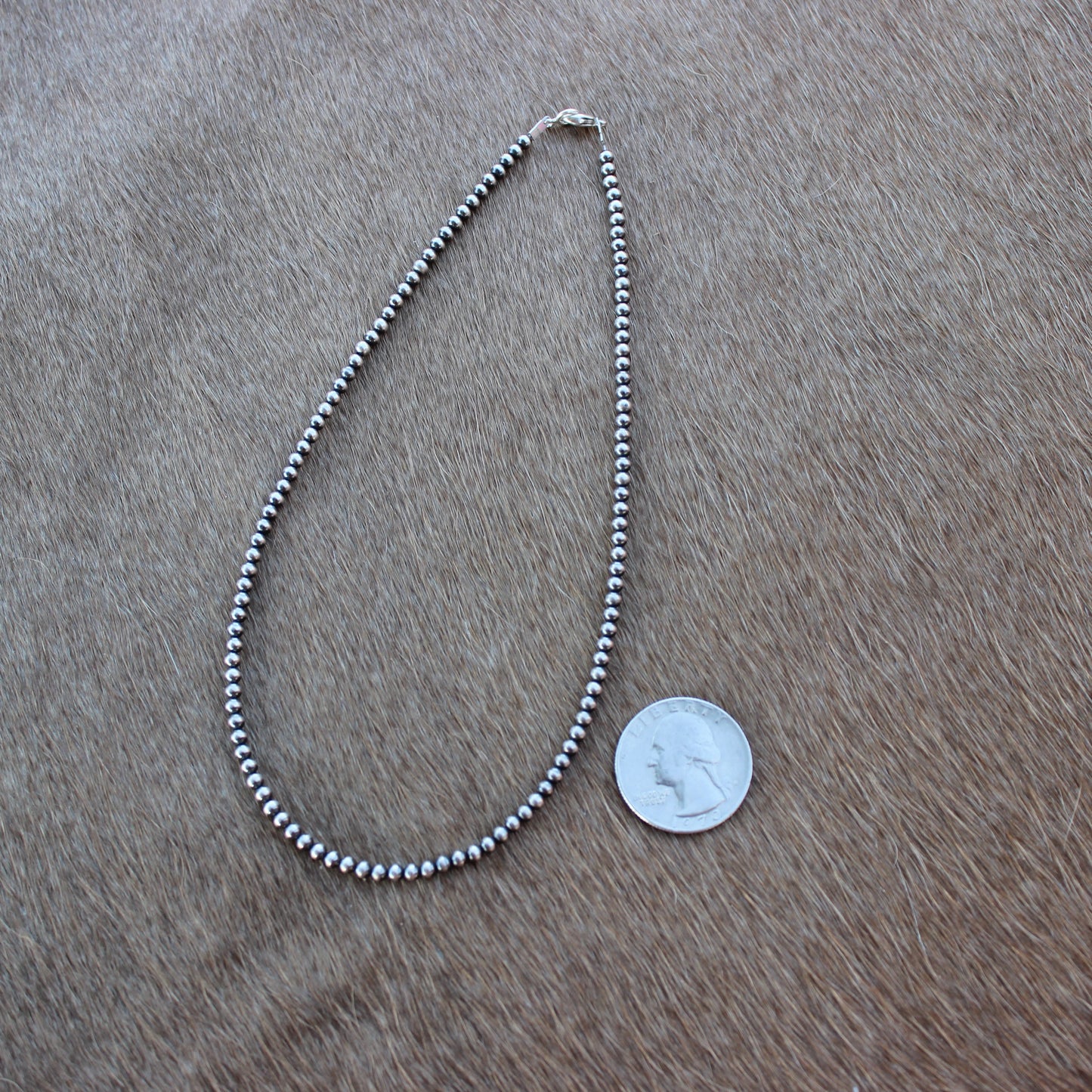 3 mm Sterling Silver Pearl Necklace