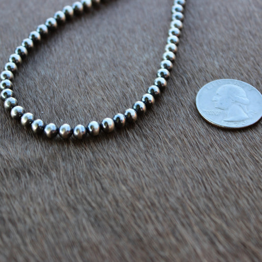 5 mm Sterling Silver Pearl Necklace