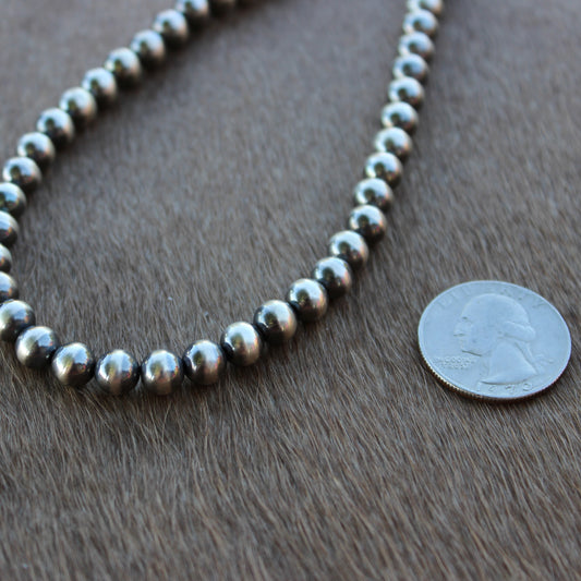 7 mm Sterling Silver Pearl Necklace