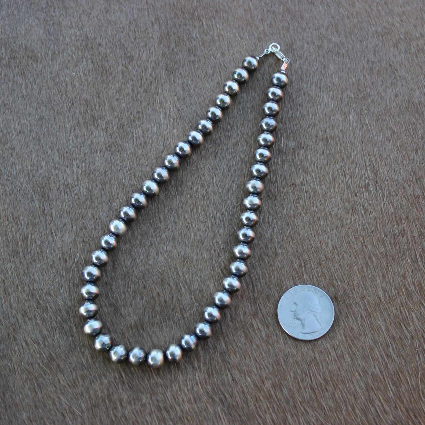 8 mm Sterling Silver Pearl Necklace