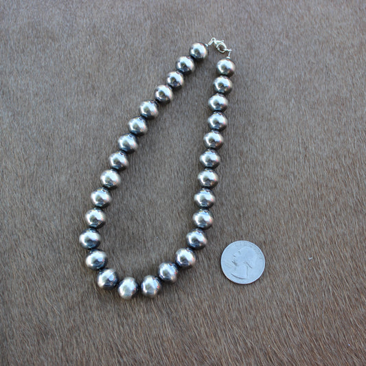 12 mm Sterling Silver Pearl Necklace