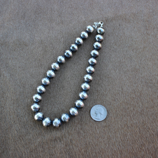 14 mm Sterling Silver Pearl Necklace