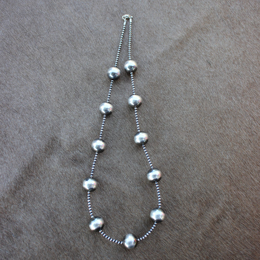 3mm & 16mm Sterling Silver Pearl Necklace - Made to Order