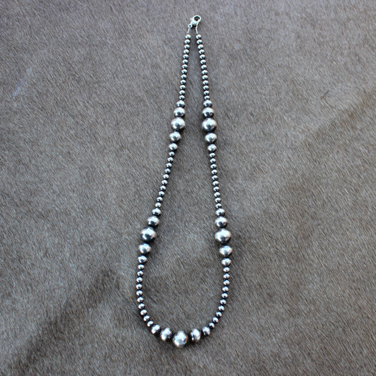 4mm - 10mm Graduated Sterling Silver Pearl Necklace - Made to Order