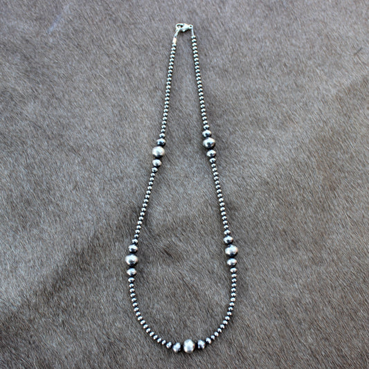 3mm - 8mm Graduated Sterling Silver Pearl Necklace - Made to Order