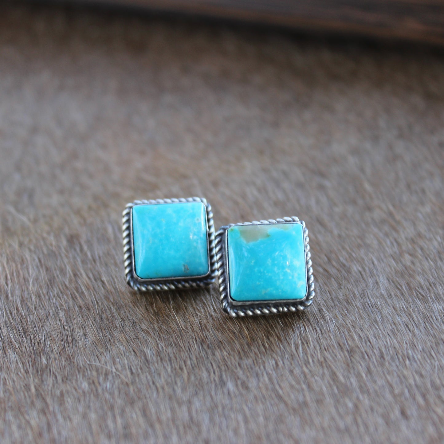 Square Kingman Turquoise Earrings - Ready to Ship