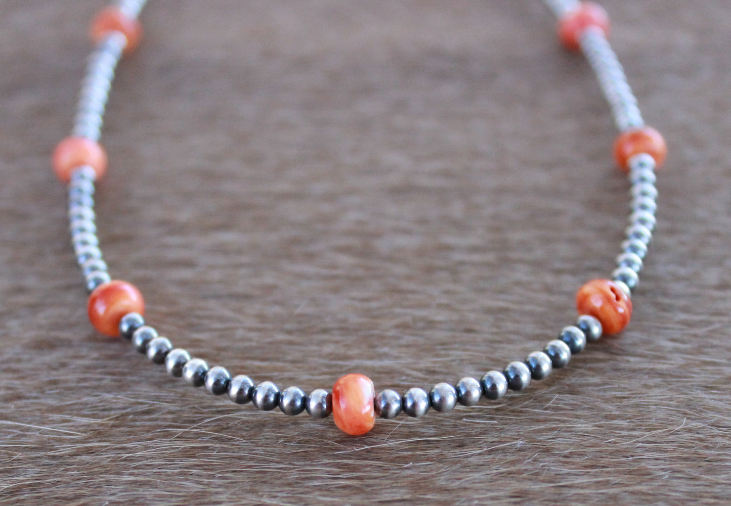 Orange Spiny Stacker Necklace - Made to Order