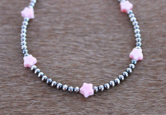 Pink Conch Star Stacker Necklace - Made to Order