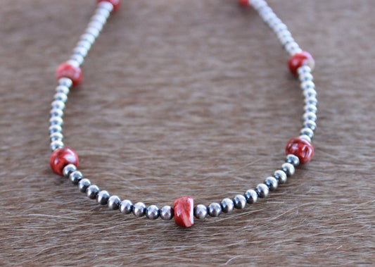 Red Spiny Stacker Necklace - Made to Order