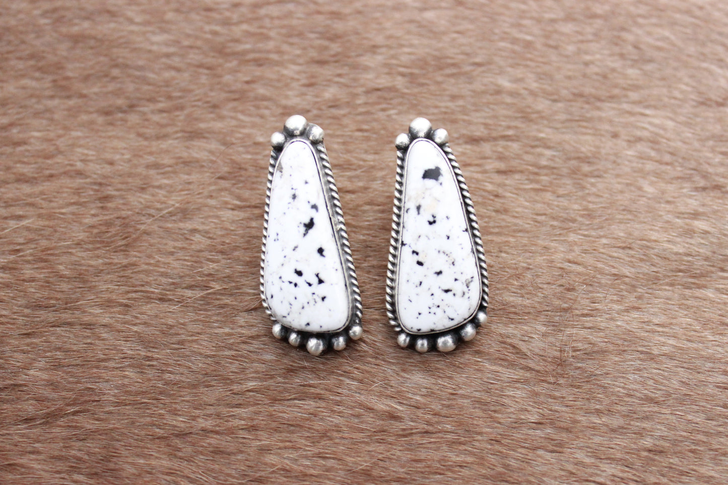 White Buffalo Stud Earrings - Ready to Ship