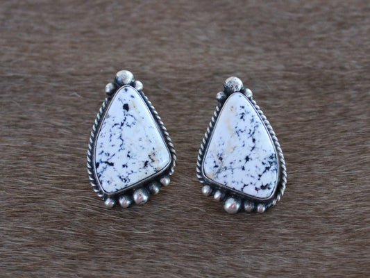White Buffalo Stud Earrings - Ready to Ship